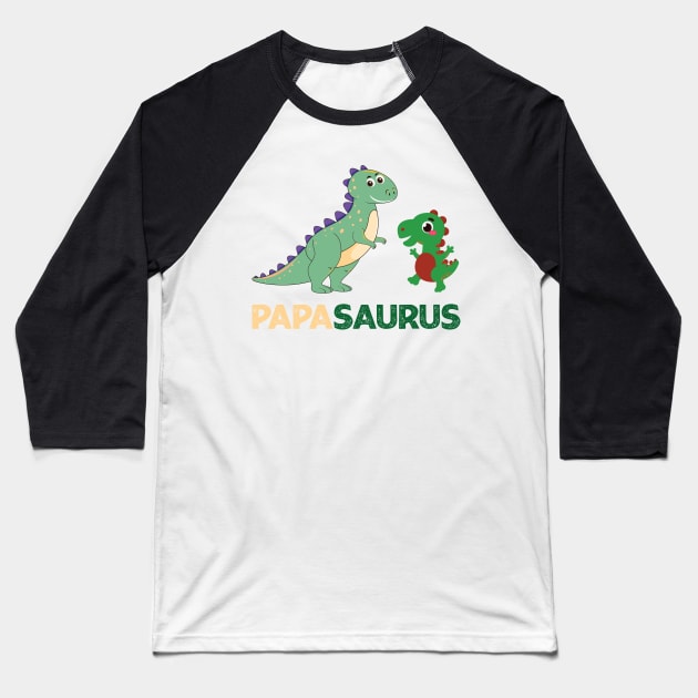 Papasaurus Baseball T-Shirt by Ras-man93